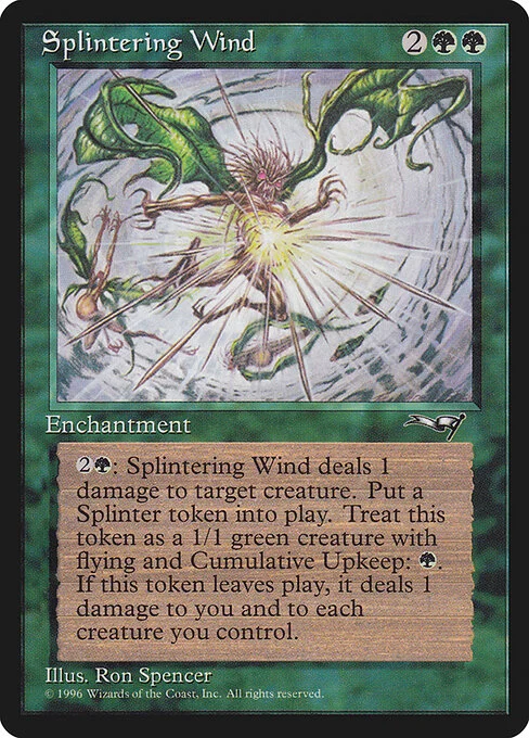 Splintering Wind, carta Magic di tipo Enchantment illustrata da Ron Spencer
