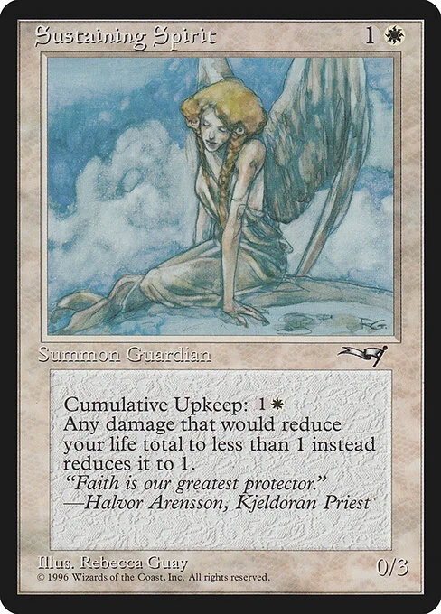 Sustaining Spirit, carta Magic di tipo Creature — Angel Spirit illustrata da Rebecca Guay