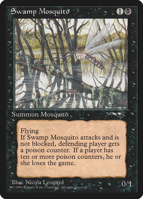 Swamp Mosquito, carta Magic di tipo Creature — Insect illustrata da Nicola Leonard