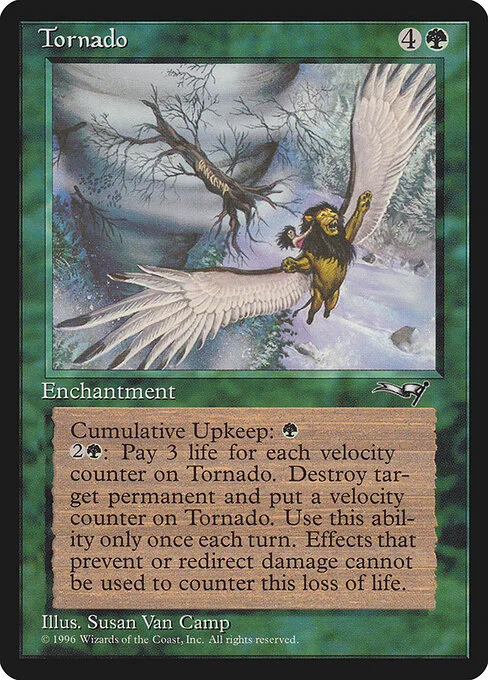 Tornado, carta Magic di tipo Enchantment illustrata da Susan Van Camp