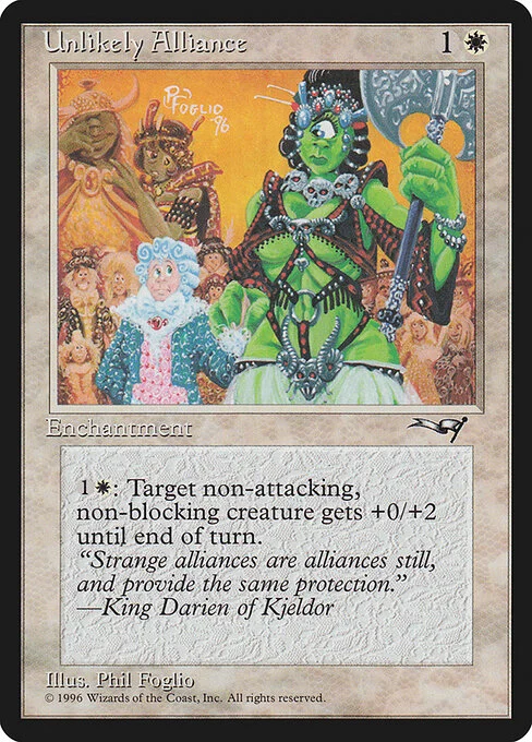 Unlikely Alliance, carta Magic di tipo Enchantment illustrata da Phil Foglio