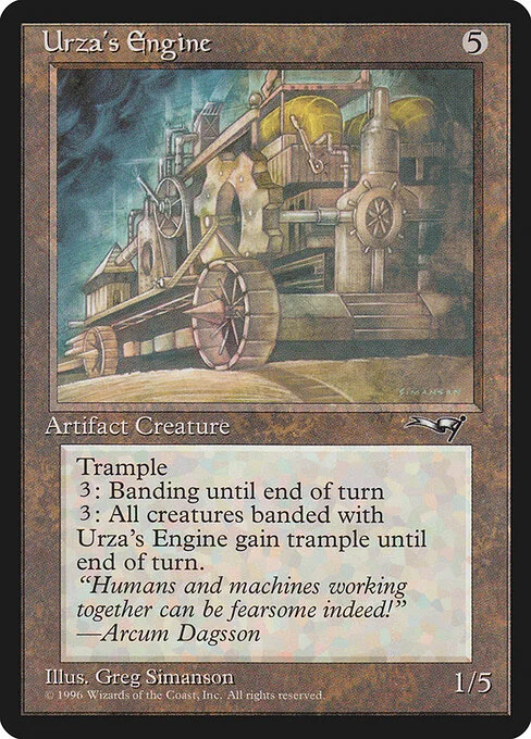 Urza's Engine, carta Magic di tipo Artifact Creature — Juggernaut illustrata da Greg Simanson