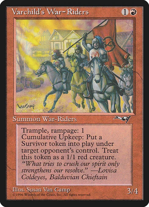 Varchild's War-Riders, carta Magic di tipo Creature — Human Warrior illustrata da Susan Van Camp