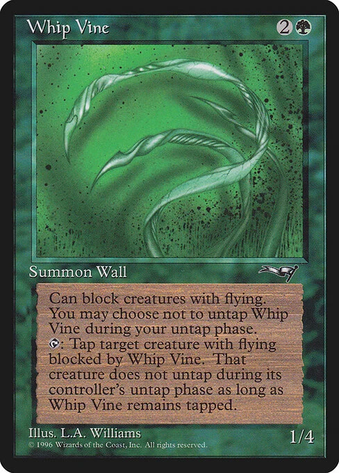 Whip Vine, carta Magic di tipo Creature — Plant Wall illustrata da Allen Williams