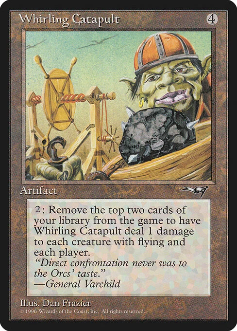 Whirling Catapult, carta Magic di tipo Artifact illustrata da Dan Frazier