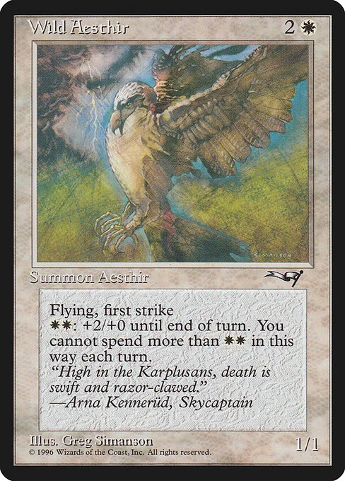 Wild Aesthir, carta Magic di tipo Creature — Bird illustrata da Greg Simanson