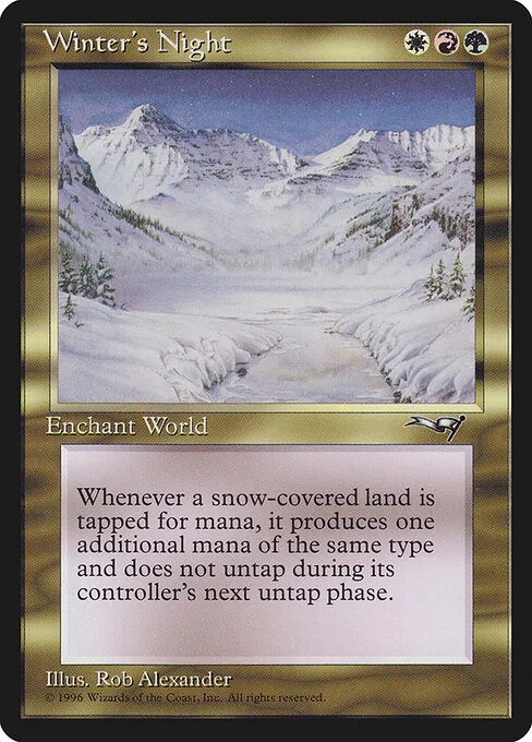 Winter's Night, carta Magic di tipo World Enchantment illustrata da Rob Alexander
