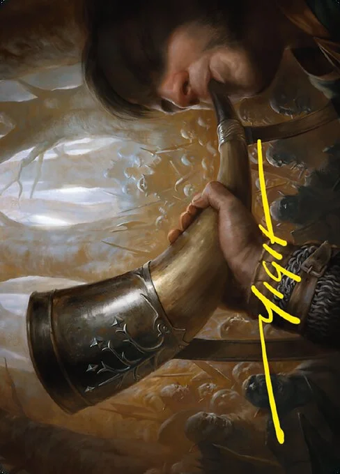 Horn of Gondor // Horn of Gondor, carta Magic di tipo Card // Card illustrata da Yigit Koroglu