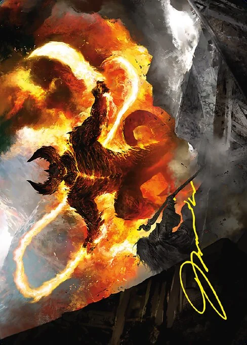 The Balrog, Flame of Udûn // The Balrog, Flame of Udûn, carta Magic di tipo Card // Card illustrata da Kekai Kotaki