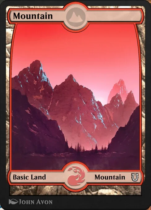 Mountain, carta Magic di tipo Basic Land — Mountain illustrata da John Avon