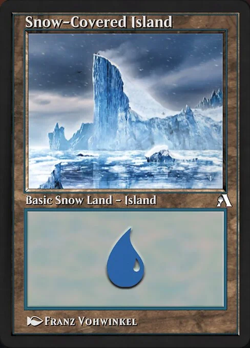 Snow-Covered Island, carta Magic di tipo Basic Snow Land — Island illustrata da Franz Vohwinkel