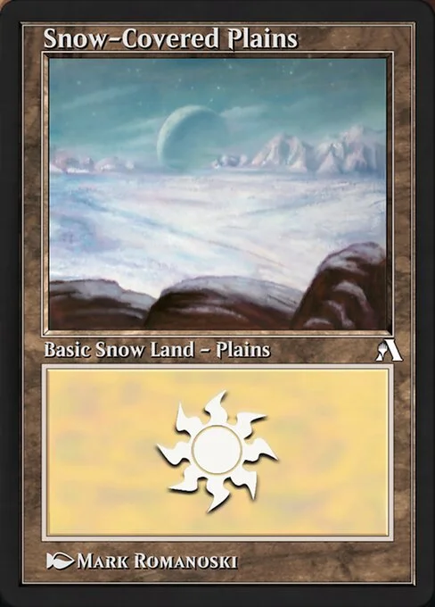 Snow-Covered Plains, carta Magic di tipo Basic Snow Land — Plains illustrata da Mark Romanoski