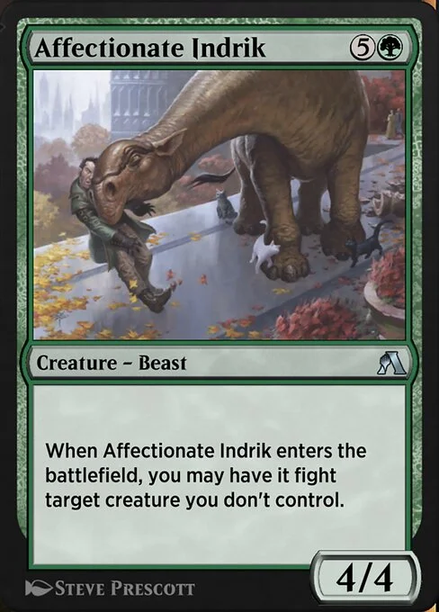 Affectionate Indrik, carta Magic di tipo Creature — Beast illustrata da Steve Prescott