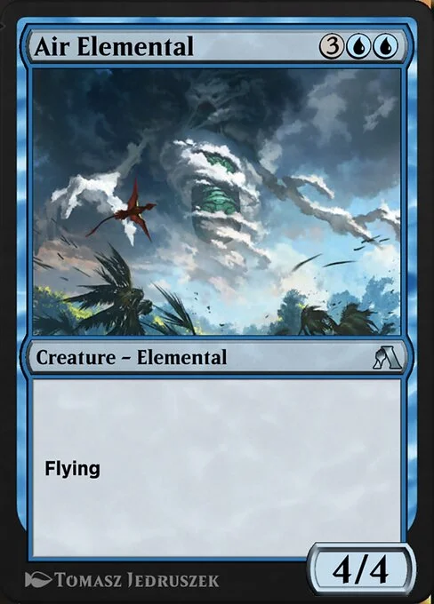 Air Elemental, carta Magic di tipo Creature — Elemental illustrata da Tomasz Jedruszek