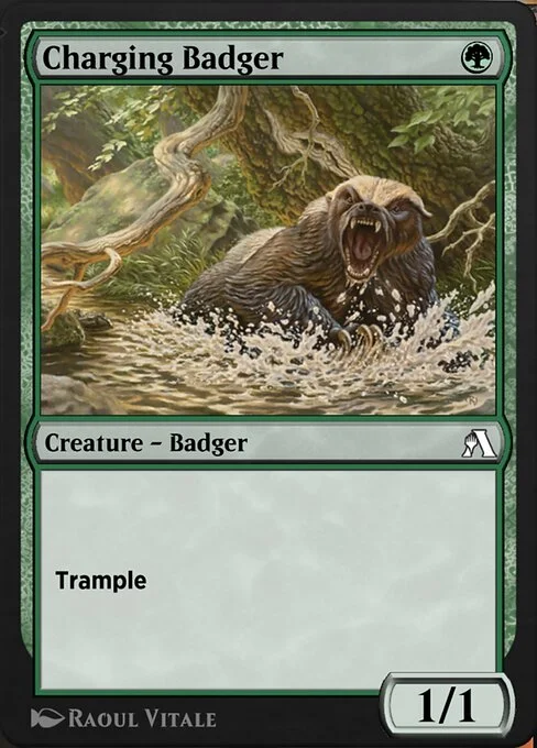 Charging Badger, carta Magic di tipo Creature — Badger illustrata da Raoul Vitale