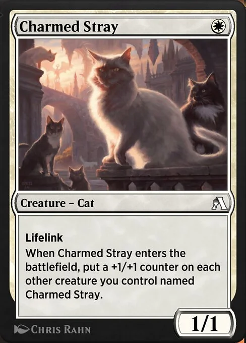 Charmed Stray, carta Magic di tipo Creature — Cat illustrata da Chris Rahn