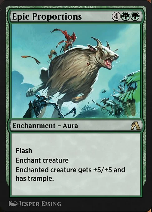 Epic Proportions, carta Magic di tipo Enchantment — Aura illustrata da Jesper Ejsing