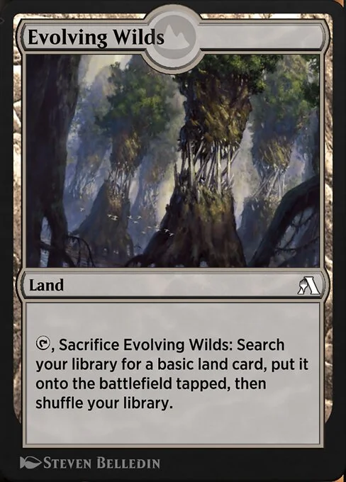 Evolving Wilds, carta Magic di tipo Land illustrata da Steven Belledin