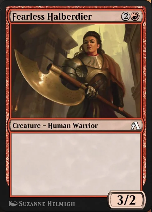 Fearless Halberdier, carta Magic di tipo Creature — Human Warrior illustrata da Suzanne Helmigh