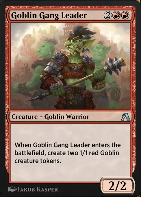 Goblin Gang Leader, carta Magic di tipo Creature — Goblin Warrior illustrata da Jakub Kasper