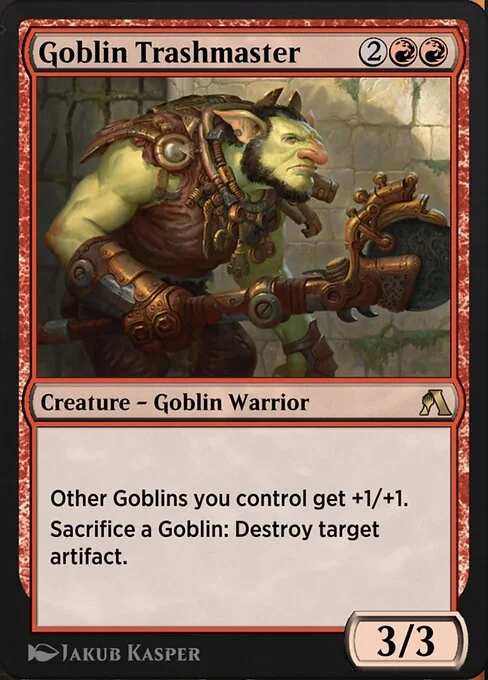 Goblin Trashmaster, carta Magic di tipo Creature — Goblin Warrior illustrata da Jakub Kasper