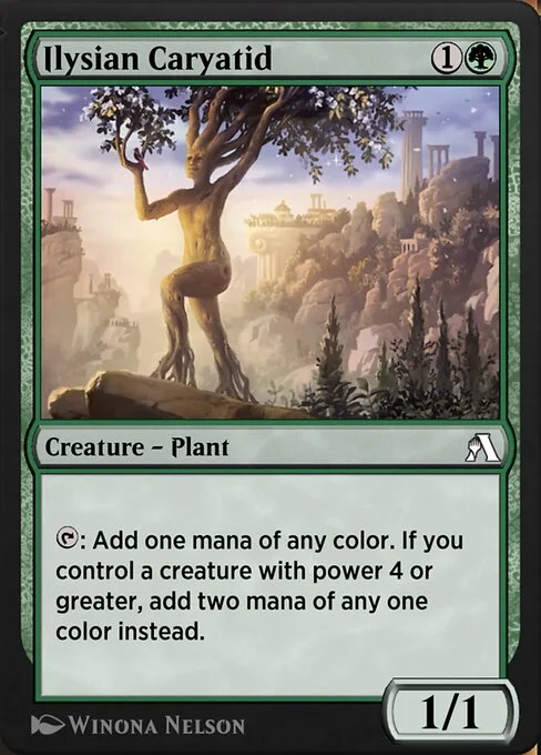 Ilysian Caryatid, carta Magic di tipo Creature — Plant illustrata da Winona Nelson