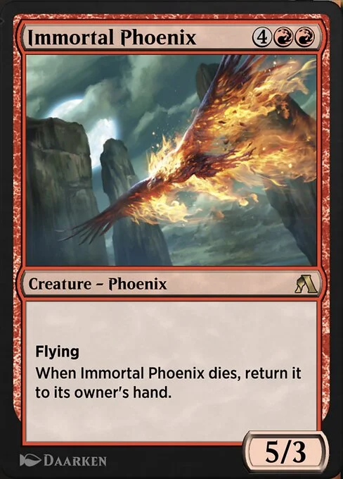 Immortal Phoenix, carta Magic di tipo Creature — Phoenix illustrata da Daarken