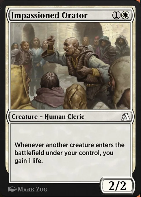 Impassioned Orator, carta Magic di tipo Creature — Human Cleric illustrata da Mark Zug