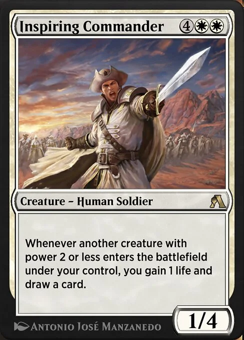 Inspiring Commander, carta Magic di tipo Creature — Human Soldier illustrata da Antonio José Manzanedo