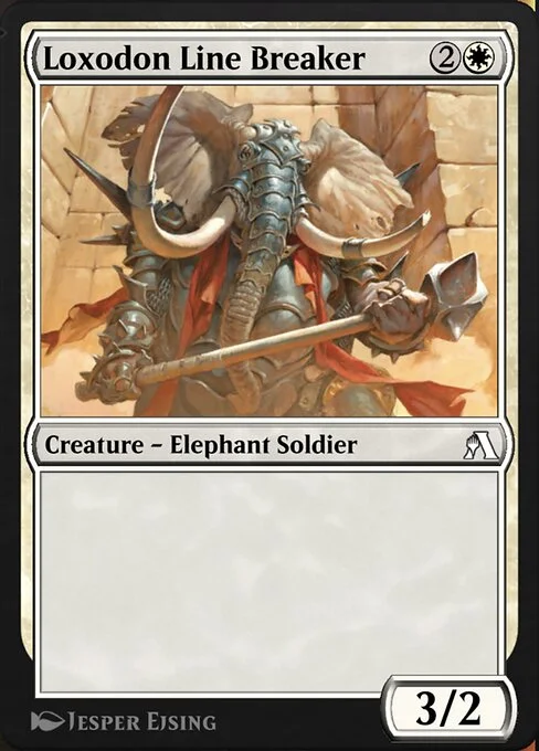 Loxodon Line Breaker, carta Magic di tipo Creature — Elephant Soldier illustrata da Jesper Ejsing