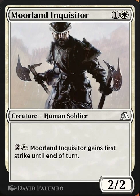 Moorland Inquisitor, carta Magic di tipo Creature — Human Soldier illustrata da David Palumbo