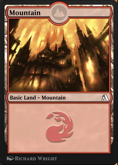 Mountain, carta Magic di tipo Basic Land — Mountain illustrata da Richard Wright