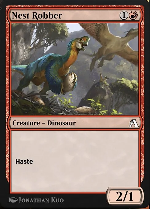 Nest Robber, carta Magic di tipo Creature — Dinosaur illustrata da Jonathan Kuo