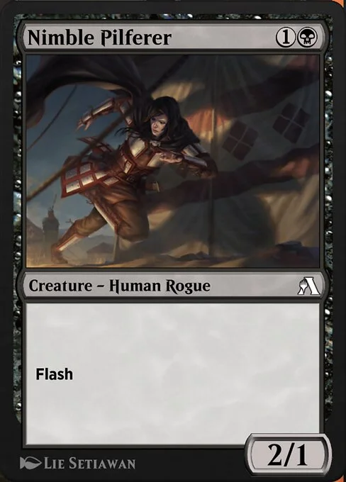 Nimble Pilferer, carta Magic di tipo Creature — Human Rogue illustrata da Lie Setiawan