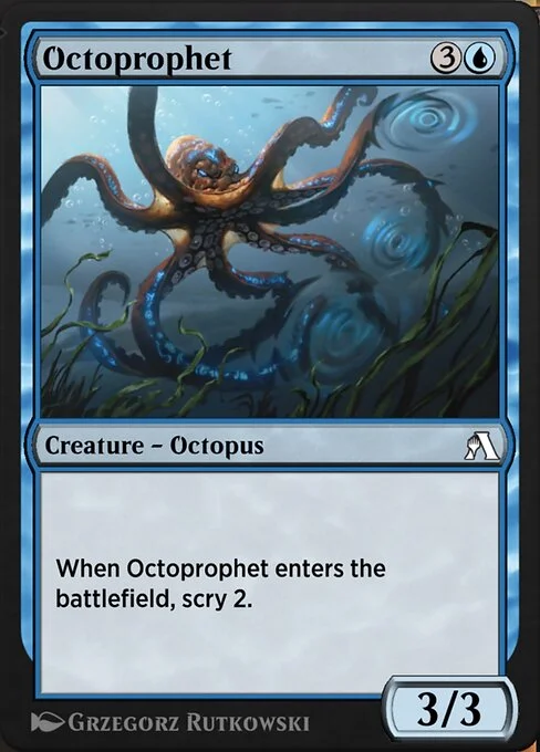 Octoprophet, carta Magic di tipo Creature — Octopus illustrata da Grzegorz Rutkowski