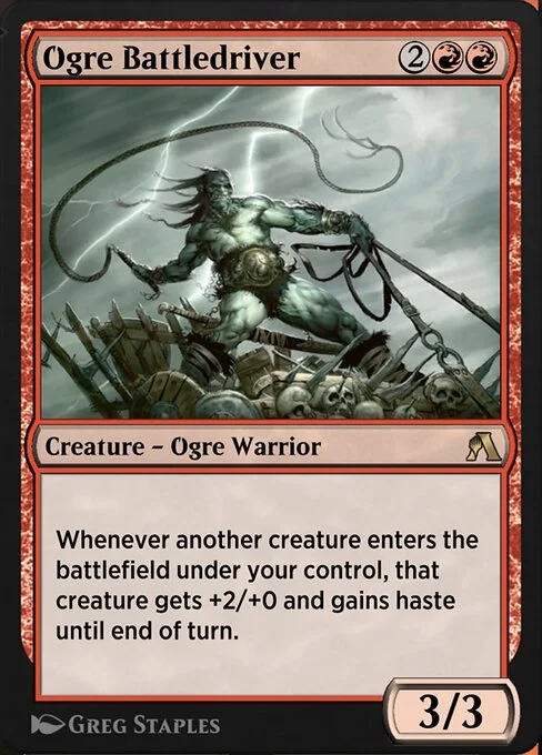 Ogre Battledriver, carta Magic di tipo Creature — Ogre Warrior illustrata da Greg Staples