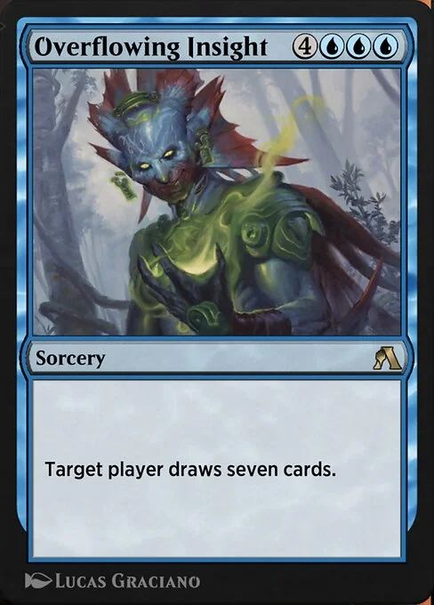Overflowing Insight, carta Magic di tipo Sorcery illustrata da Lucas Graciano