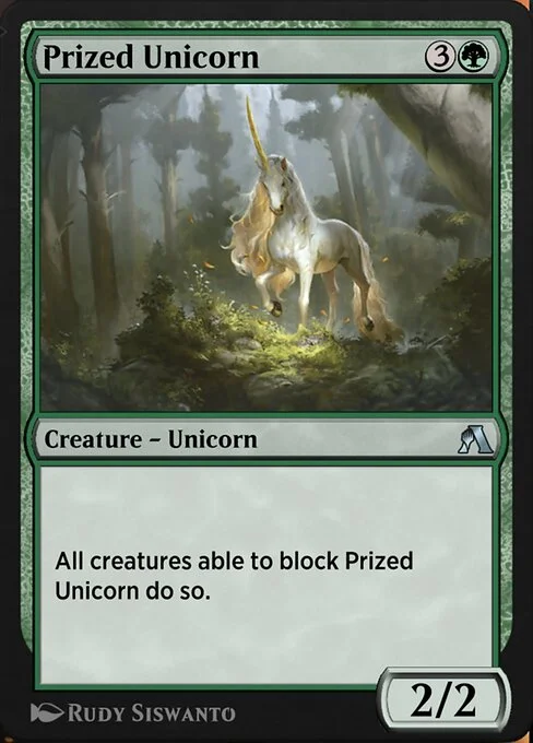 Prized Unicorn, carta Magic di tipo Creature — Unicorn illustrata da Rudy Siswanto