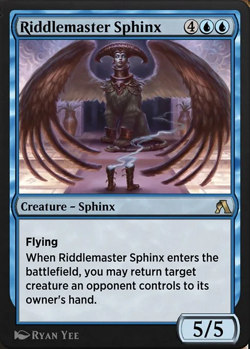 Riddlemaster Sphinx, carta Magic di tipo Creature — Sphinx illustrata da Ryan Yee