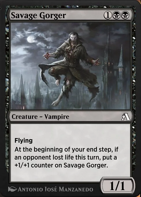 Savage Gorger, carta Magic di tipo Creature — Vampire illustrata da Antonio José Manzanedo