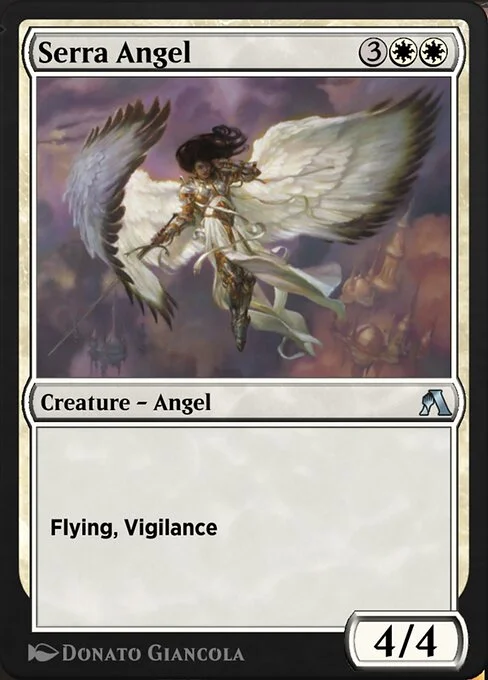 Serra Angel, carta Magic di tipo Creature — Angel illustrata da Donato Giancola