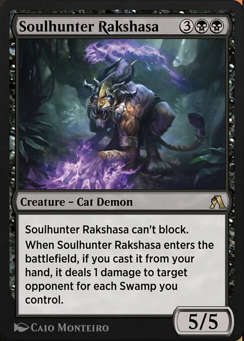 Soulhunter Rakshasa, carta Magic di tipo Creature — Demon illustrata da Caio Monteiro