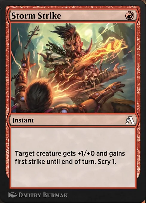 Storm Strike, carta Magic di tipo Instant illustrata da Dmitry Burmak