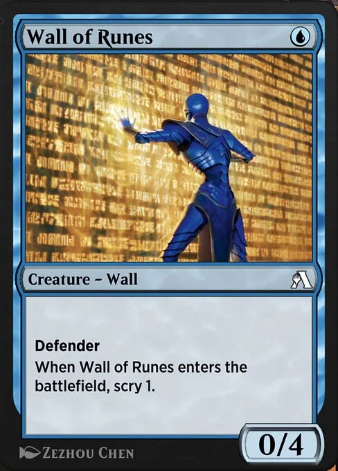 Wall of Runes, carta Magic di tipo Creature — Wall illustrata da Zezhou Chen