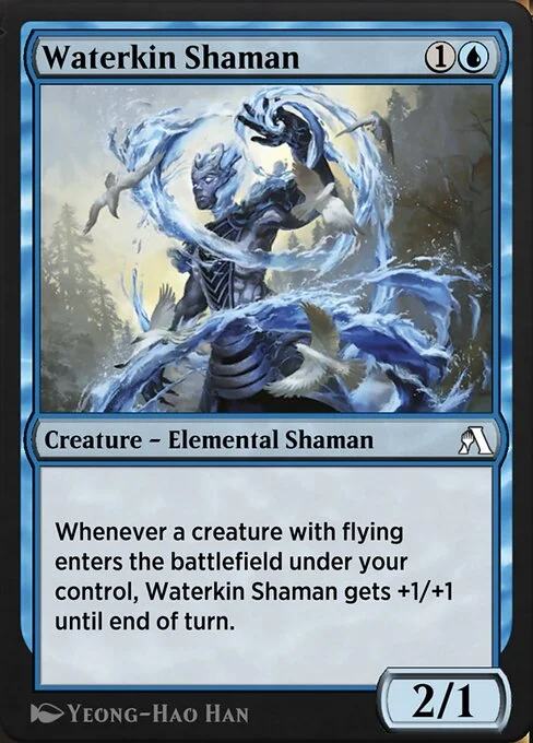 Waterkin Shaman, carta Magic di tipo Creature — Elemental Shaman illustrata da Yeong-Hao Han