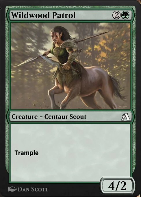 Wildwood Patrol, carta Magic di tipo Creature — Centaur Scout illustrata da Dan Murayama Scott