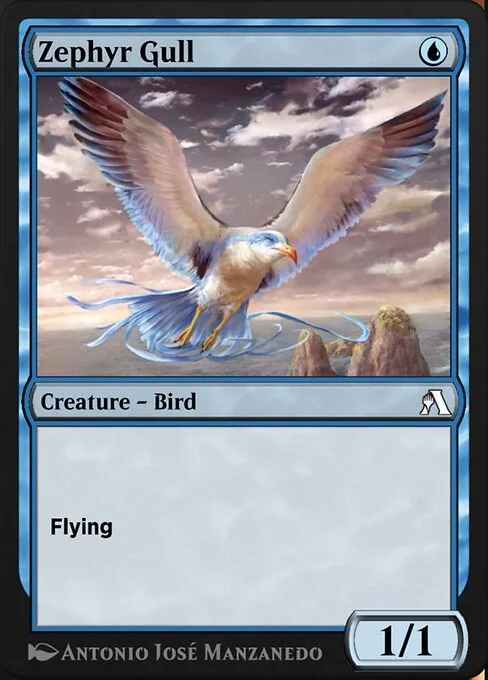 Zephyr Gull, carta Magic di tipo Creature — Bird illustrata da Antonio José Manzanedo