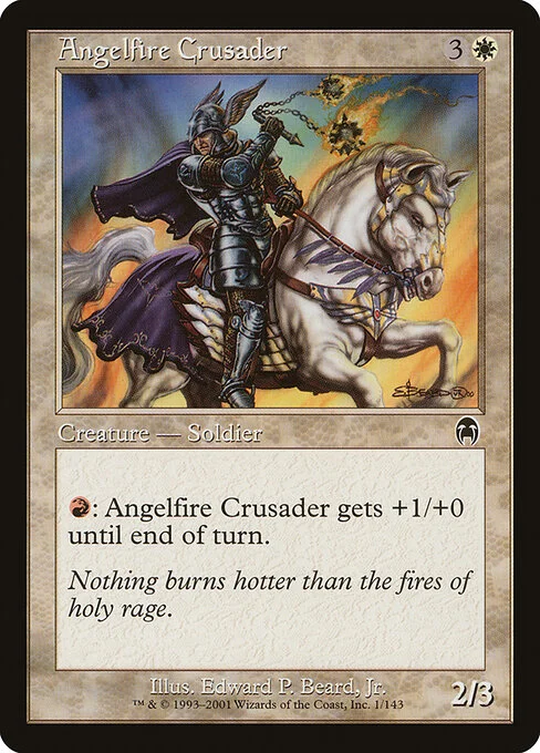 Angelfire Crusader, carta Magic di tipo Creature — Human Soldier Knight illustrata da Edward P. Beard, Jr.