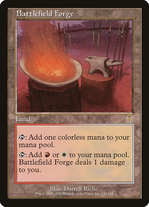 Battlefield Forge, carta Magic di tipo Land illustrata da Darrell Riche
