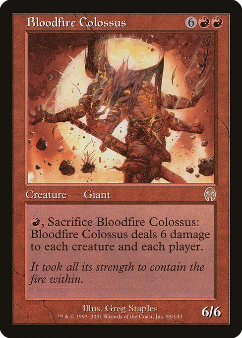 Bloodfire Colossus, carta Magic di tipo Creature — Giant illustrata da Greg Staples